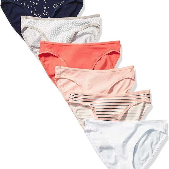 Amazon Essentials Other - 6 Pack Women's Cotton Stretch Bikini Panty Small